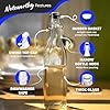 1 Liter Square Swing Top Glass Bottles with Airtight Lid
