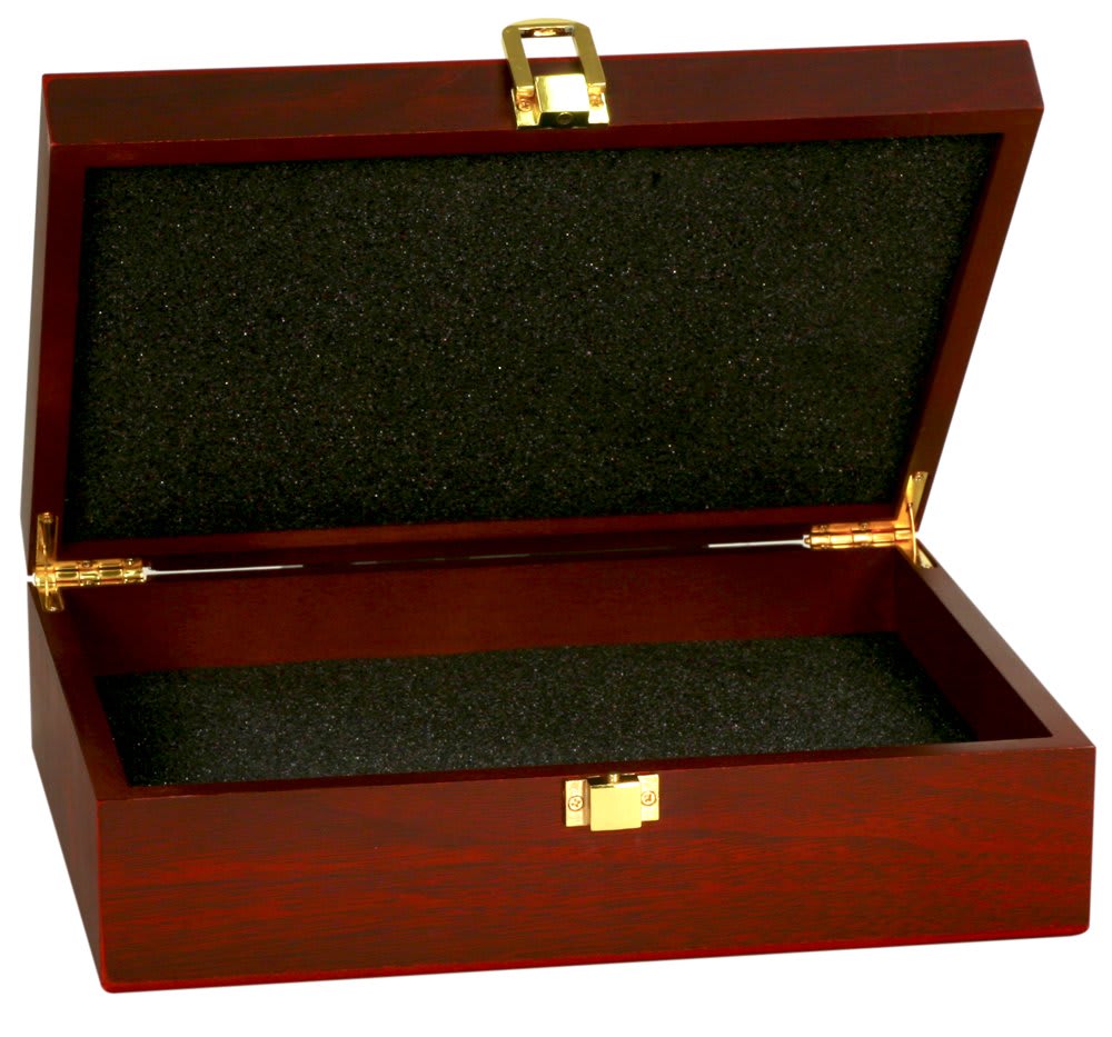 10 1/4" x 7 1/2" x 3 1/8" Rosewood Finish Gift Box