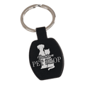 Black 1 5/8" Laserable Rectangle Keychain
