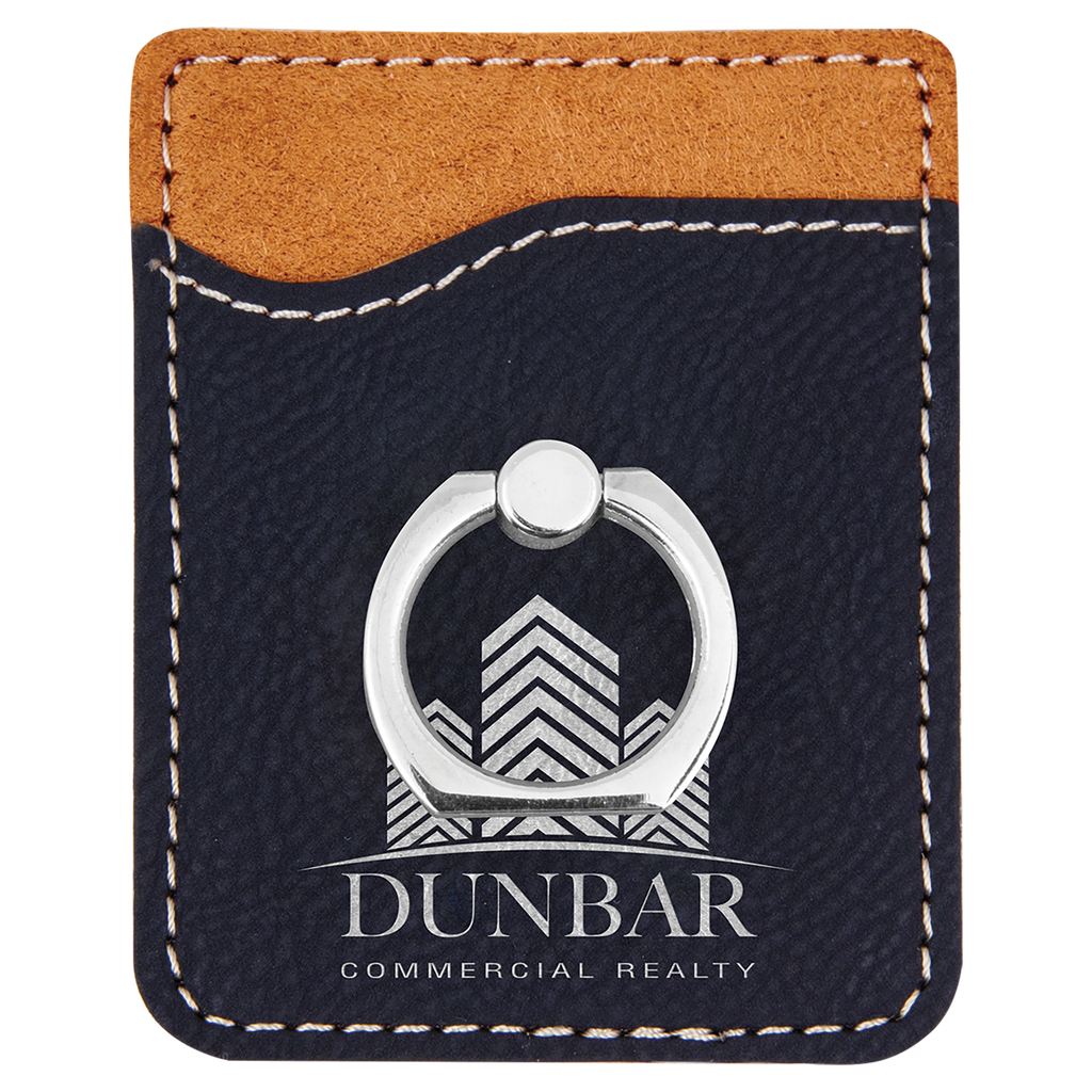 Black/Silver Laserable Leatherette Phone Wallet with Silver Laserable Leatherette Phone Wallet