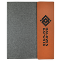 Rawhide Laserable Leatherette / Gray 9 1/2" x 12" Canvas Portfolio with Notepad