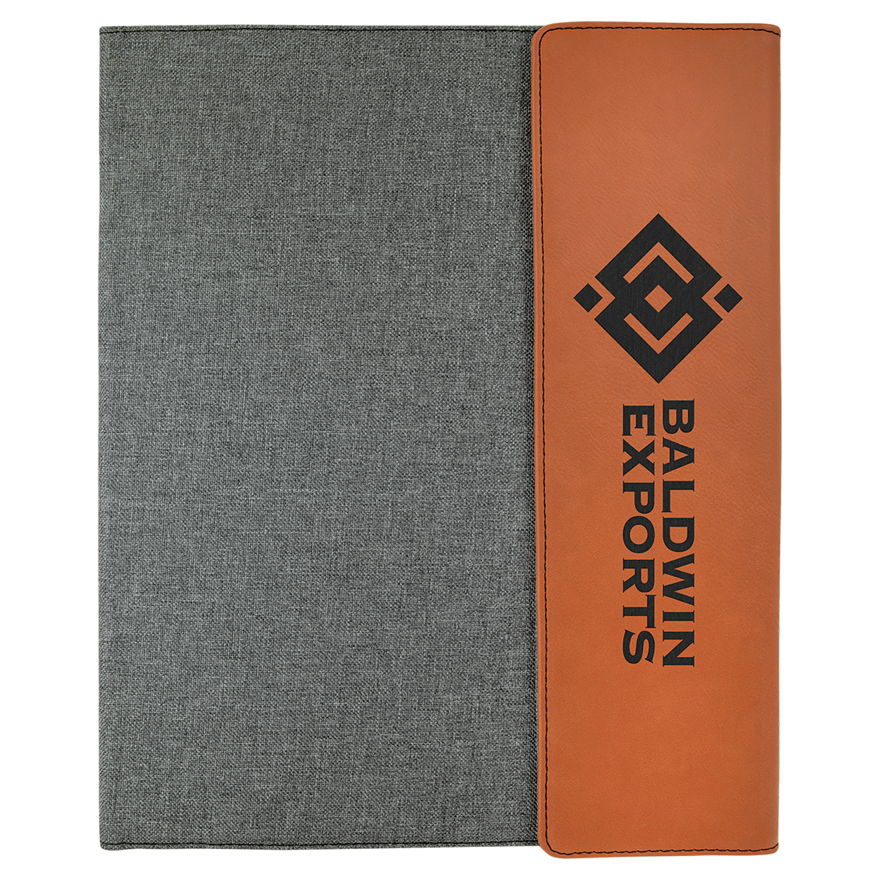 Rawhide Laserable Leatherette / Gray 9 1/2" x 12" Canvas Portfolio with Notepad