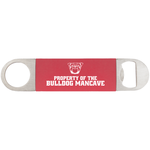 Red/White 1 1/2" x 7" Bottle Opener with Silicone Grip