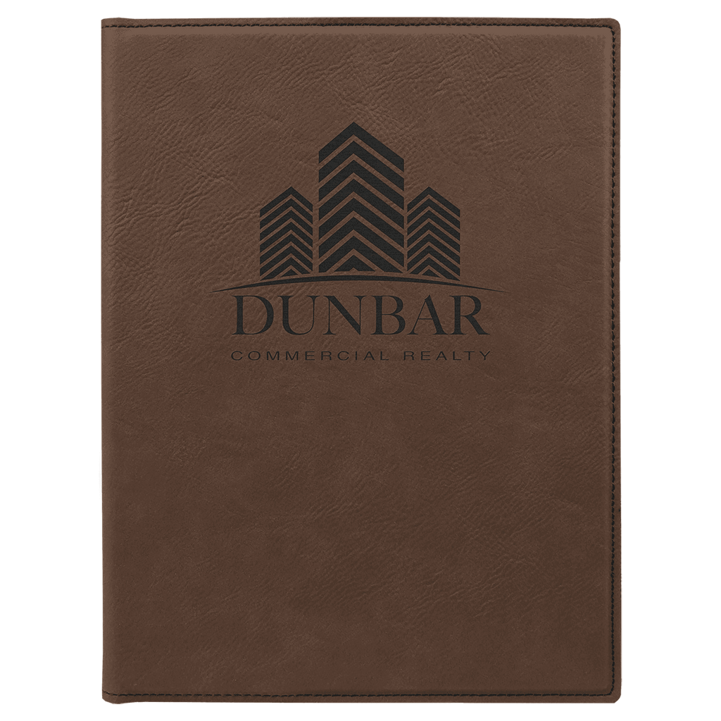 Dark Brown 7" x 9" Laserable Leatherette Small Portfolio with Notepad