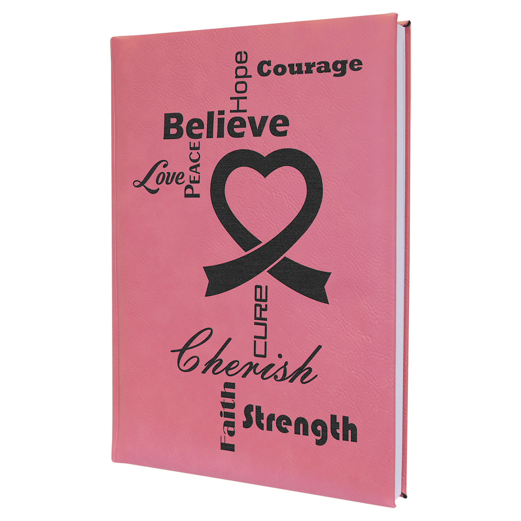 Pink 7" x 9 3/4" Laserable Leatherette Journal with Lined Notepad