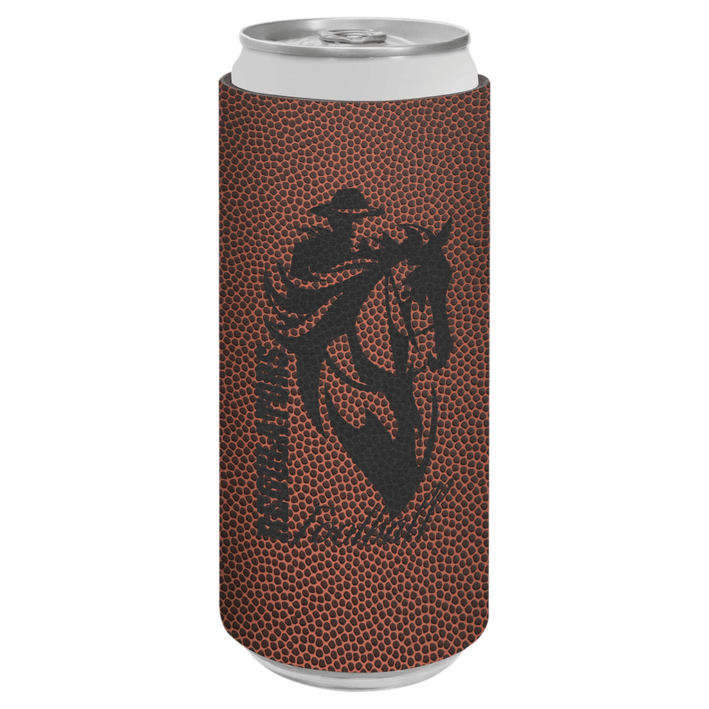 Football Laserable Leatherette Slim Beverage Holder