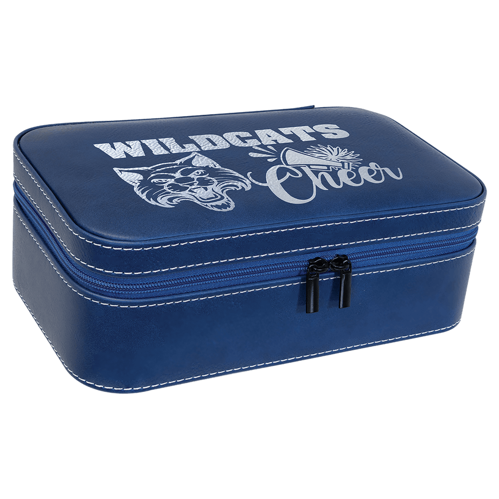 Blue/Silver 7 1/2" X 4 1/2" Laserable Leatherette Jewelry Box