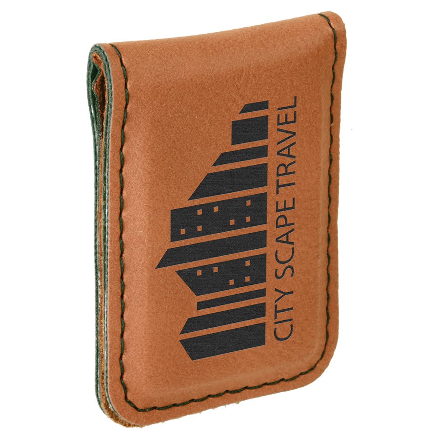 Rawhide 1 3/4" x 2 1/2" Laserable Leatherette Money Clip