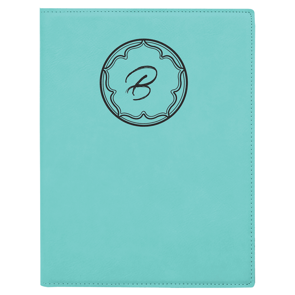 Teal 7" x 9" Laserable Leatherette Small Portfolio with Notepad