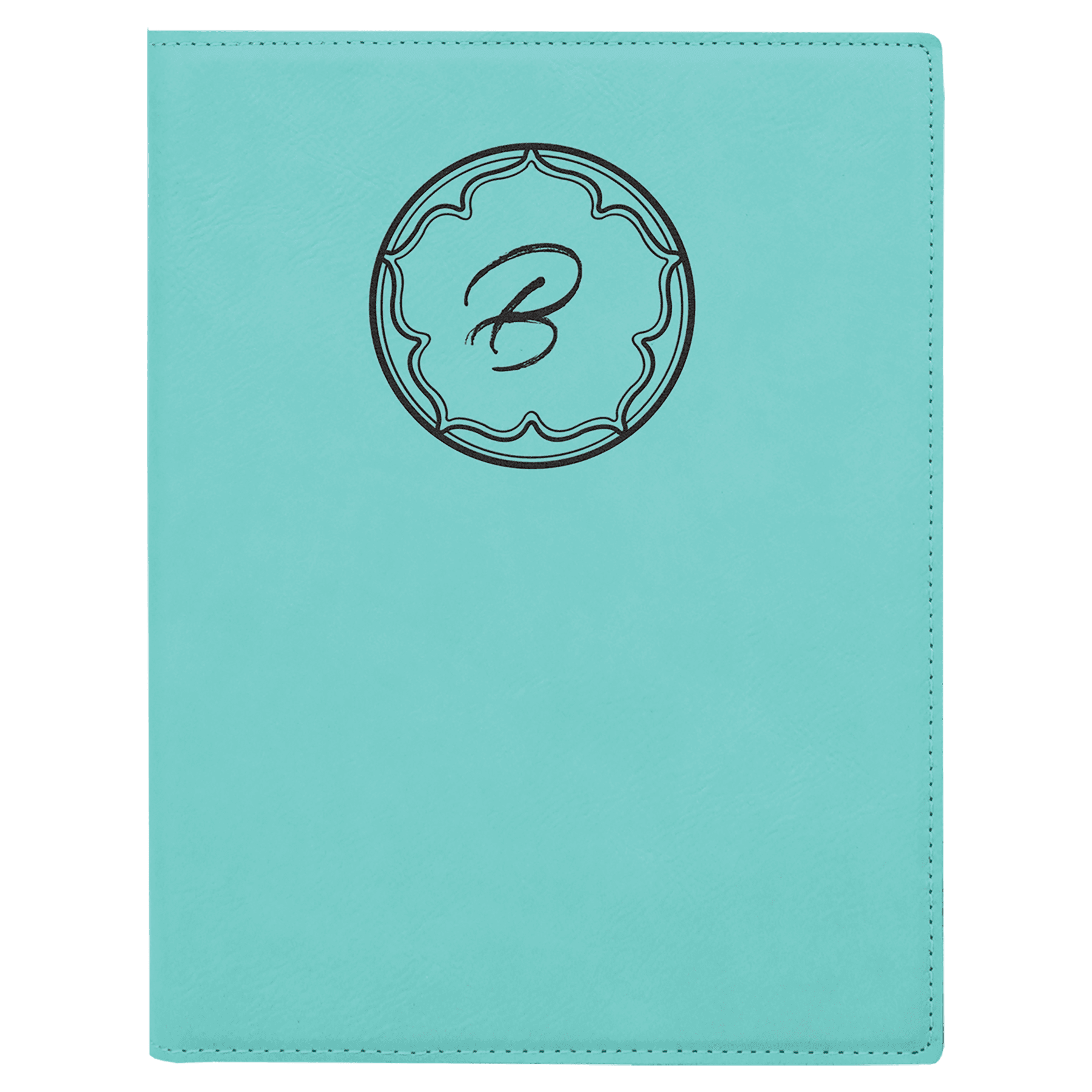 Teal 7" x 9" Laserable Leatherette Small Portfolio with Notepad