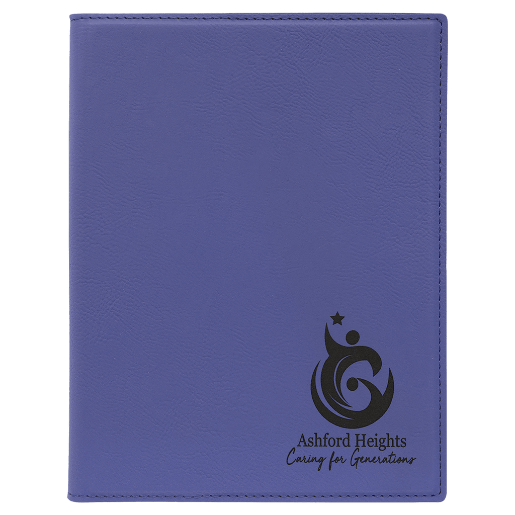 Purple 7" x 9" Laserable Leatherette Small Portfolio with Notepad