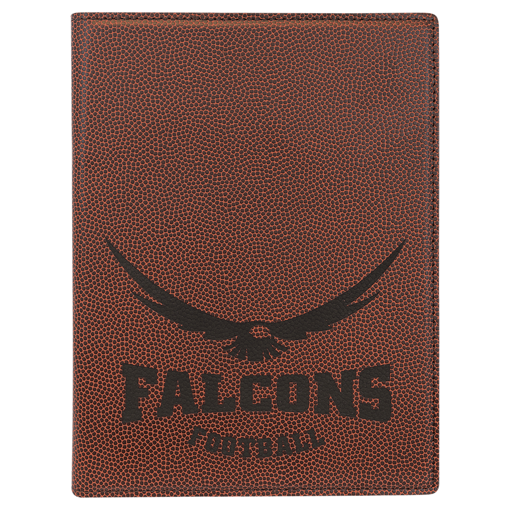 Football 7" x 9" Laserable Leatherette Small Portfolio with Notepad