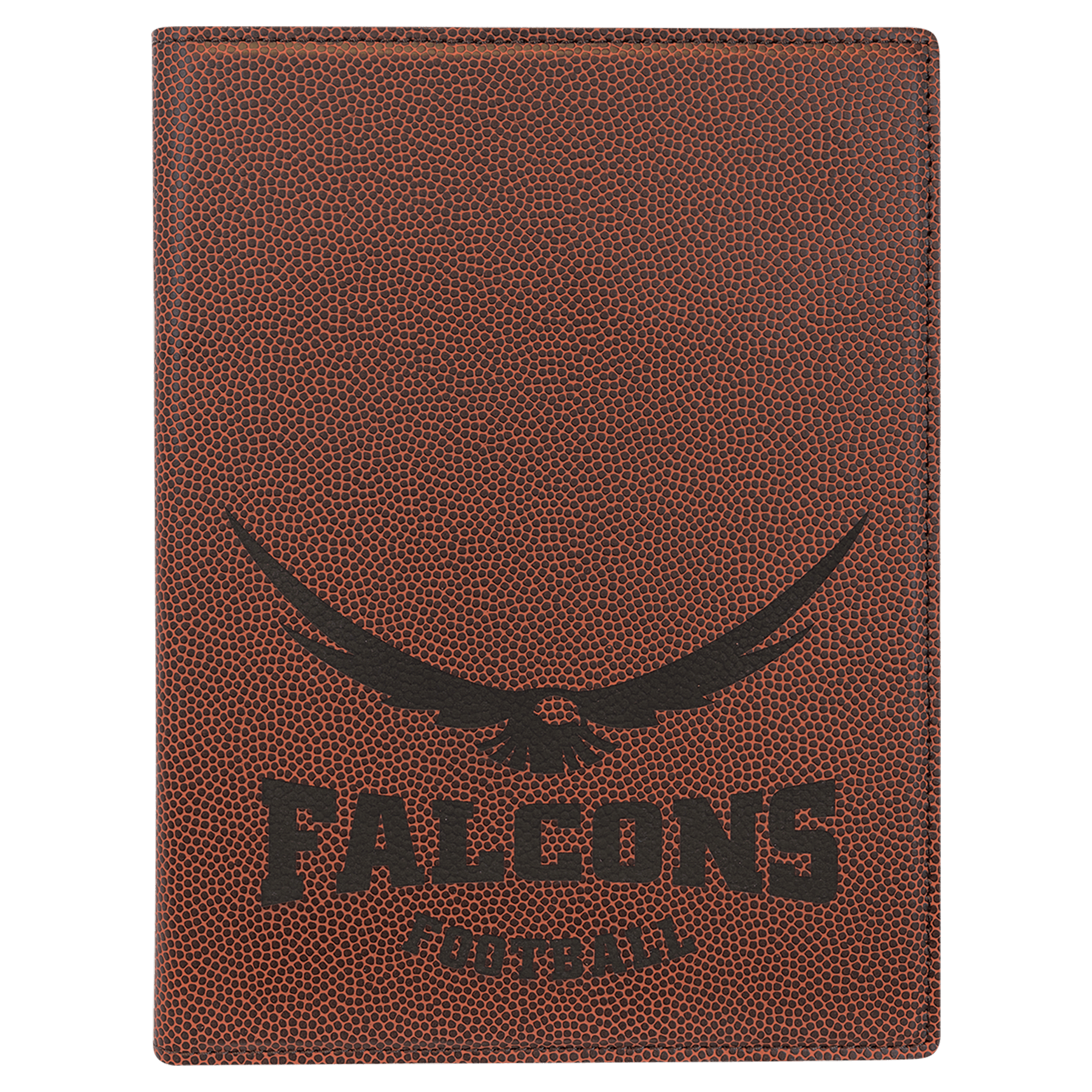 Football 7" x 9" Laserable Leatherette Small Portfolio with Notepad