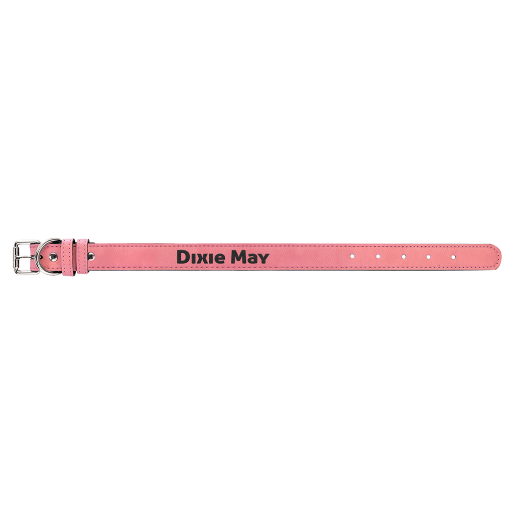 Pink Small 15" x 3/4" Laserable Leatherette Dog Collar