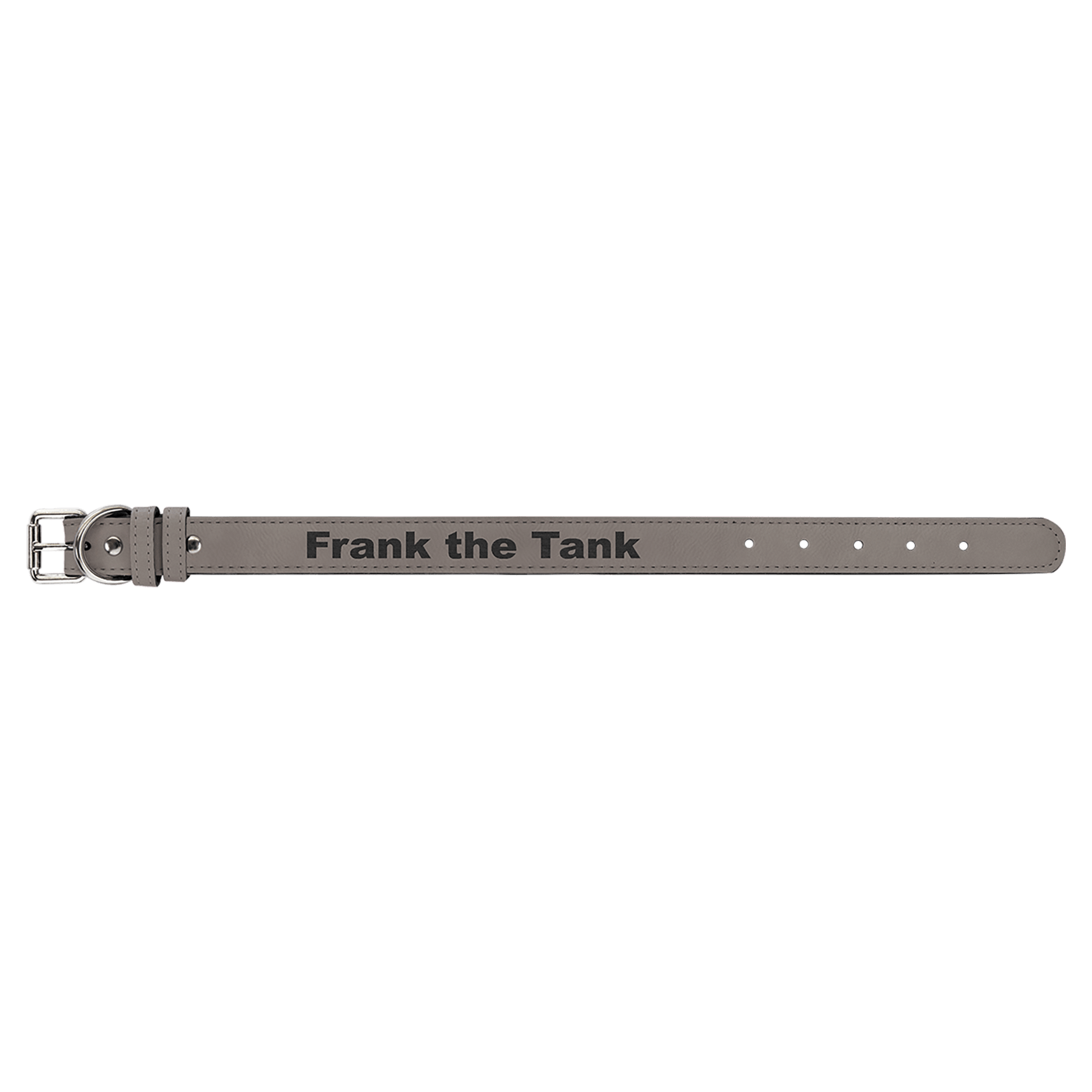 Gray Medium 19" x 1" Laserable Leatherette Dog Collar