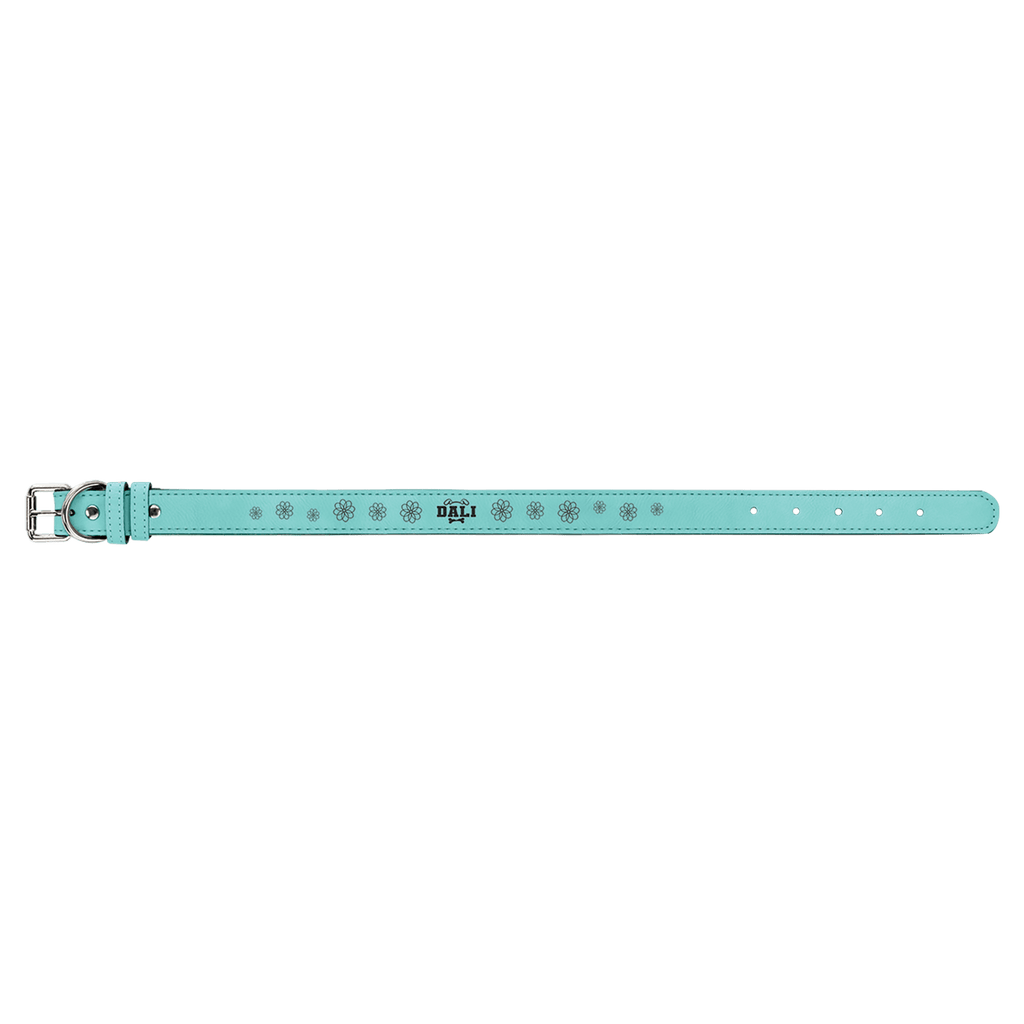 Teal Large 23" x 1" Laserable Leatherette Dog Collar