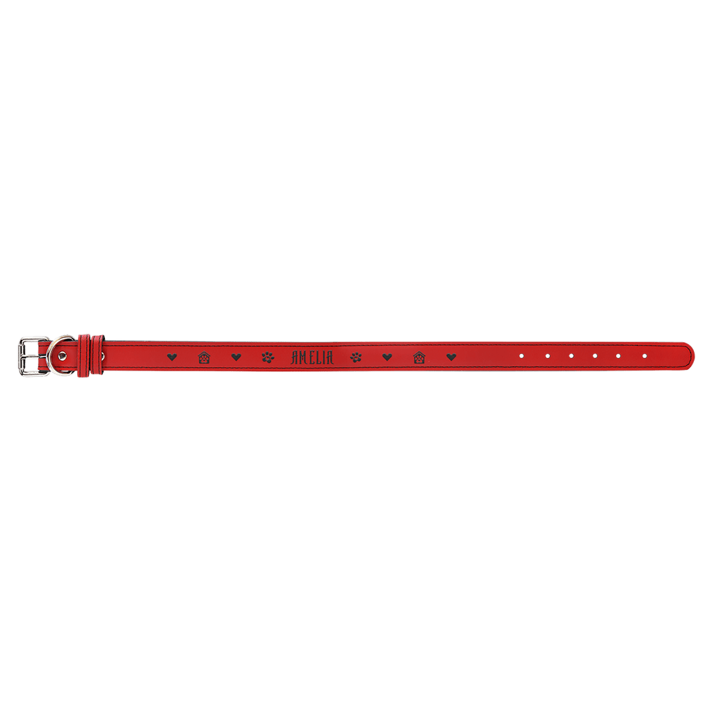 Red Extra Large 27" x 1 1/4" Laserable Leatherette Dog Collar