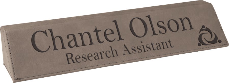 Gray 10 1/2" Laserable Leatherette Desk Wedge