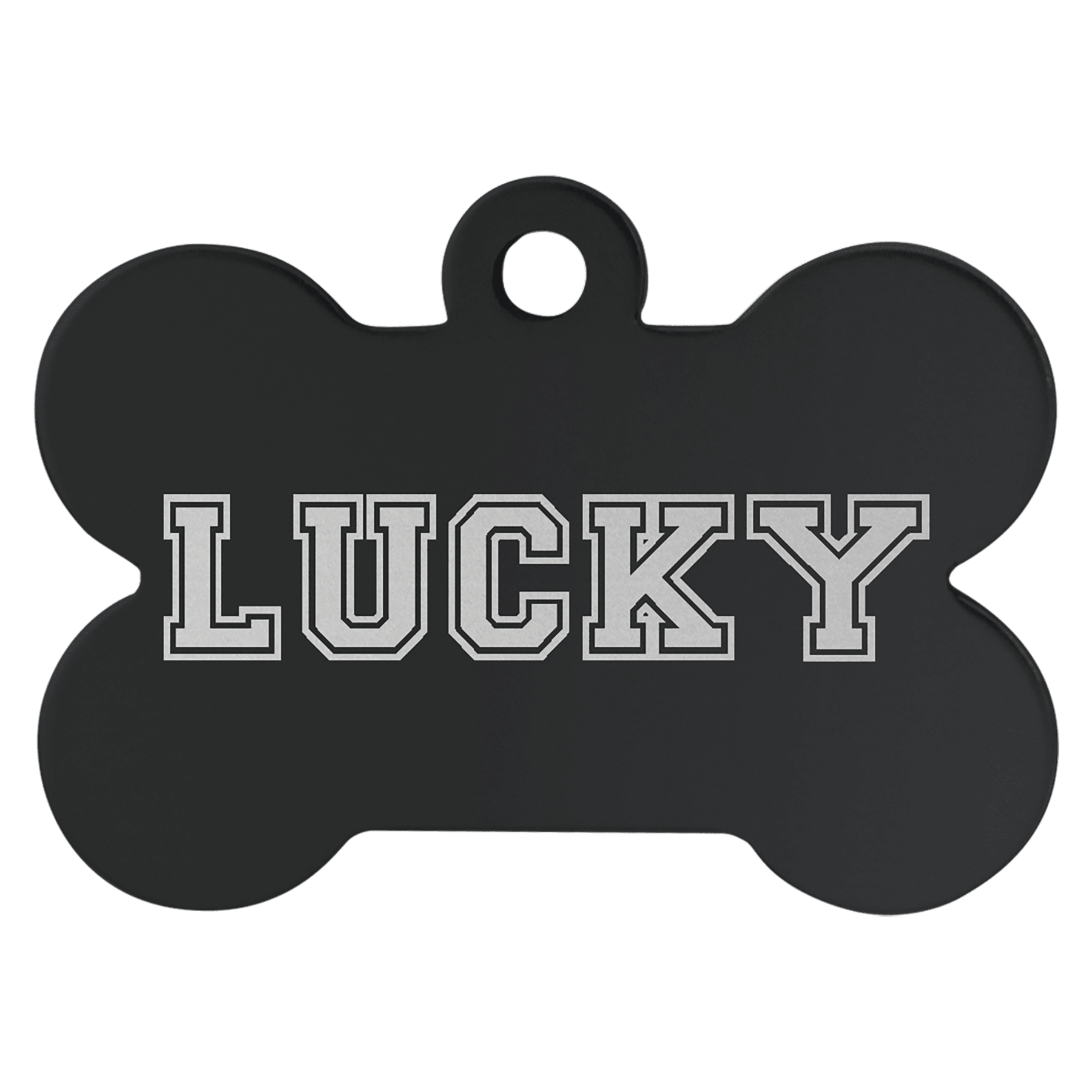 Black 1 1/4" x 3/4" Laserable Anodized Aluminum Bone Pet Tag
