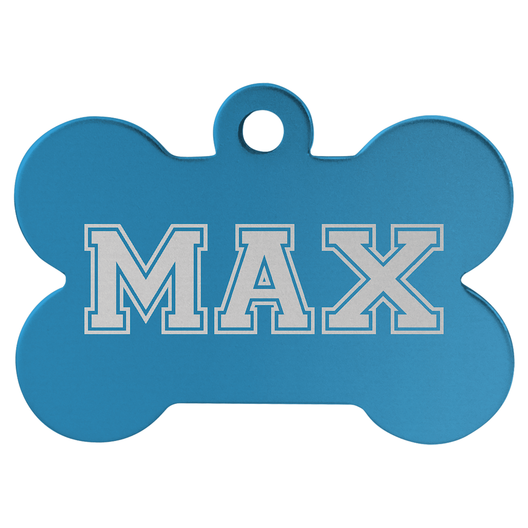 Blue 1 1/2" x 1" Laserable Anodized Aluminum Bone Pet Tag