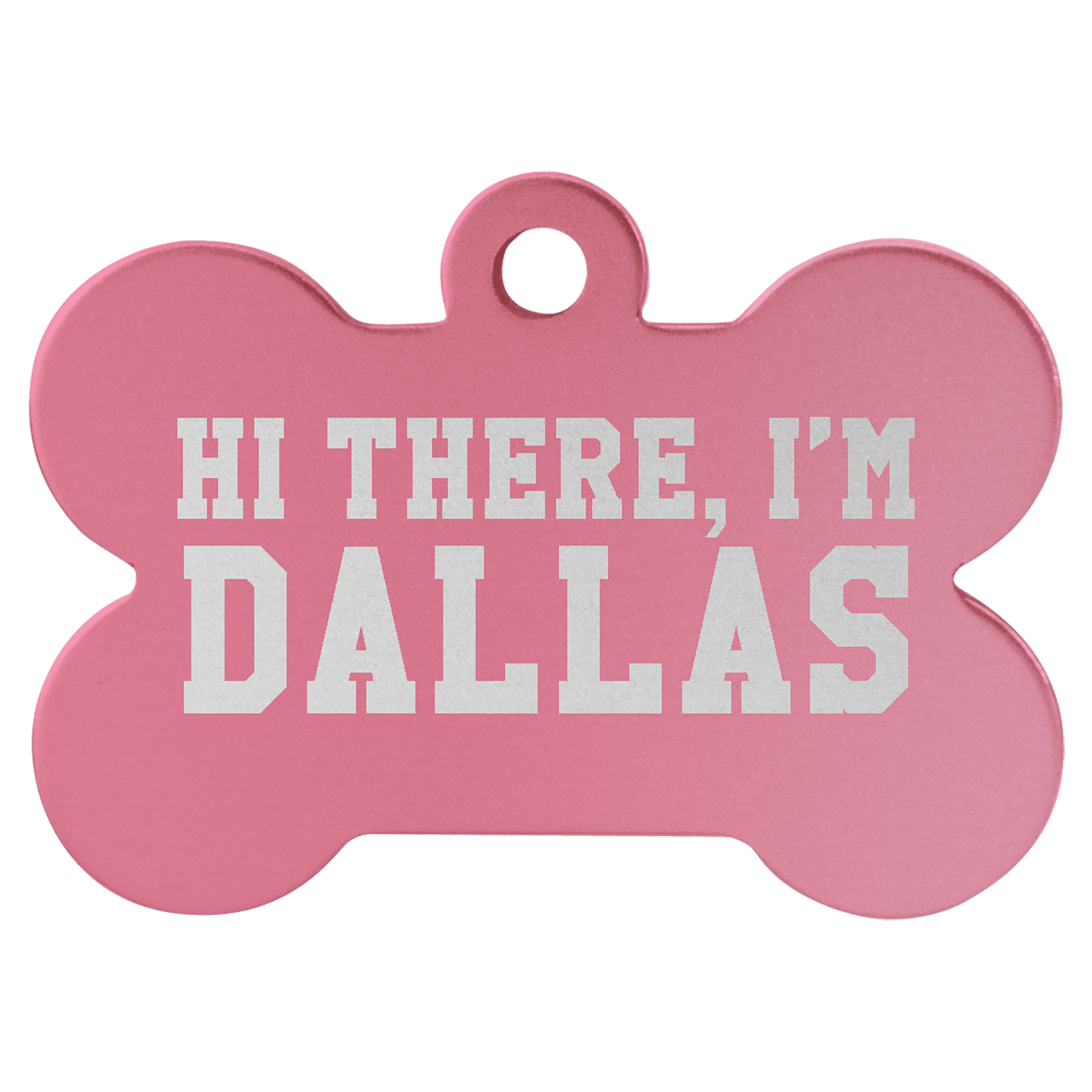 Pink 1 1/2" x 1" Laserable Anodized Aluminum Bone Pet Tag