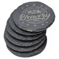 4" Round Slate Coaster Set-6 Piece