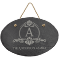 11 3/4" x 7 3/4" Oval Slate Decor with Hanger String