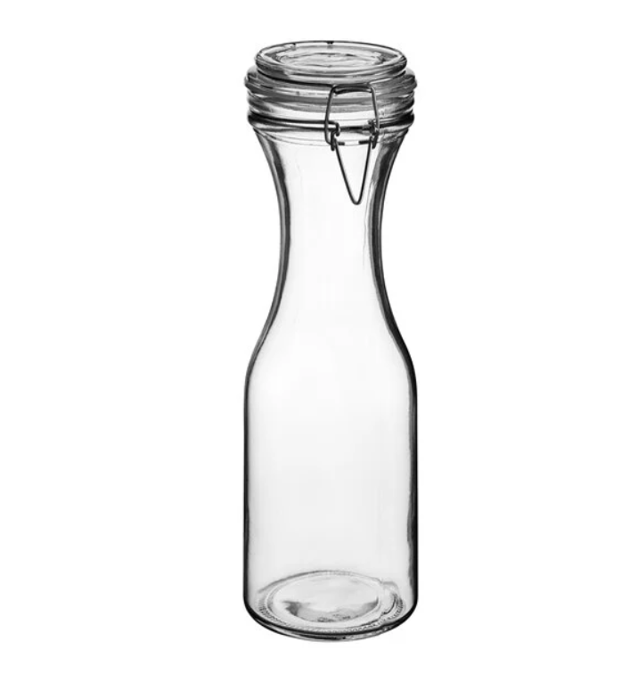 1 Liter Customizable Glass Carafe with Resealable Lid